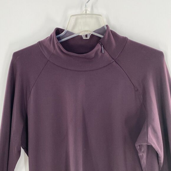 Athleta Superluxe 1/2 Zip Top Yoga Workout Athletic Performance Sz XL Purple - Picture 6 of 14
